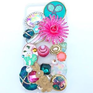 Bling bedazzled iPhone 7/8 PLUS hot pink summer